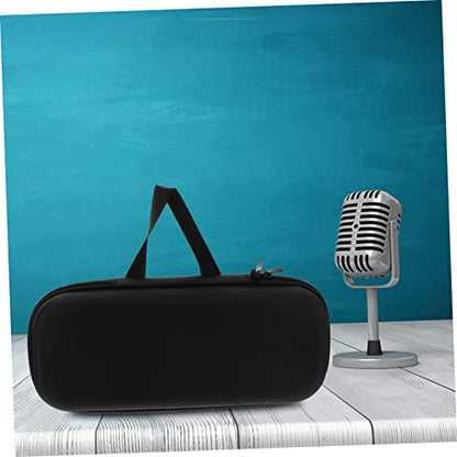 Portable Microphone Storage Case for Karaoke Accessories, Black EVA Bag