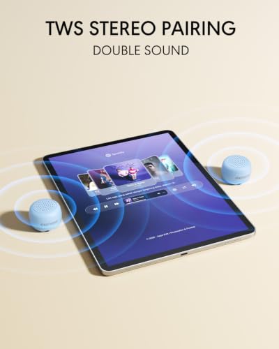 Mini Bluetooth Speaker, Tiny Speaker with Built-in Mic & TWS Pairing, Small Wireless Speaker for Indoor/Outdoor/Travel/Gifts (Blue) - color: Blue