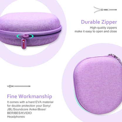 Headphone Headset Case Compatible with TALIX H30/Jlab/JBL Tune 520BT 720BT/BERIBES/KVIDIO/Soundcore by Anker/Sony Wireless On-Ear Headphones, Purple - color: Purple