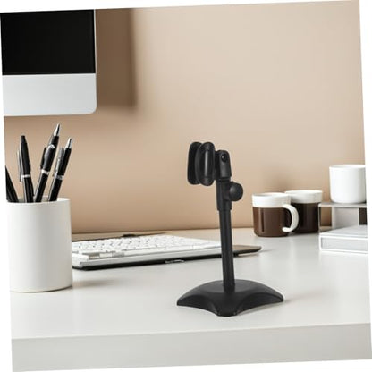Adjustable Mic Stand for Desk round Base, Stable Abs and Iron Construction, Compact Desktop Mic Holder Suitable for Microphones in Meetings and Lectures