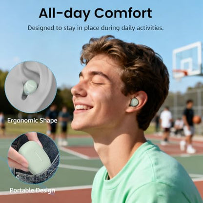 TOZO A1 Wireless Earbuds Bluetooth 5.3 Light Weight in Ear Headphones | IPX5 Waterproof, 2 Mics for AI Calls, Immersive Premium Sound Bass Ear buds with Charging Case, 32 Presets EQ via TOZO App - color: Green