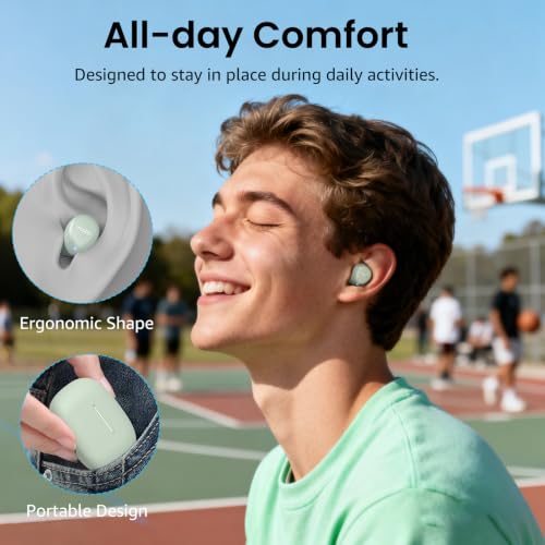 TOZO A1 Wireless Earbuds Bluetooth 5.3 Light Weight in Ear Headphones | IPX5 Waterproof,2 Mics for AI Calls,Immersive Premium Sound Bass Headset with Charging Case,32 EQ via App Green - color: Green