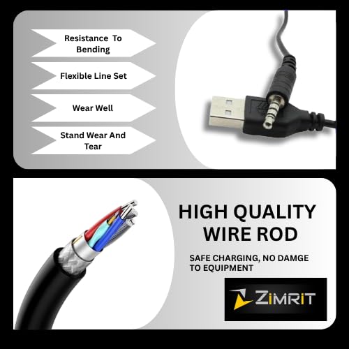3.5mm Aux to USB Adapter Cable – 3ft USB 2.0 Male to 3.5mm Audio Jack Cord for Charging and Syncing – Compatible with MP3 Players, Headphones, and Most Car Charger Models (Not All) – Black