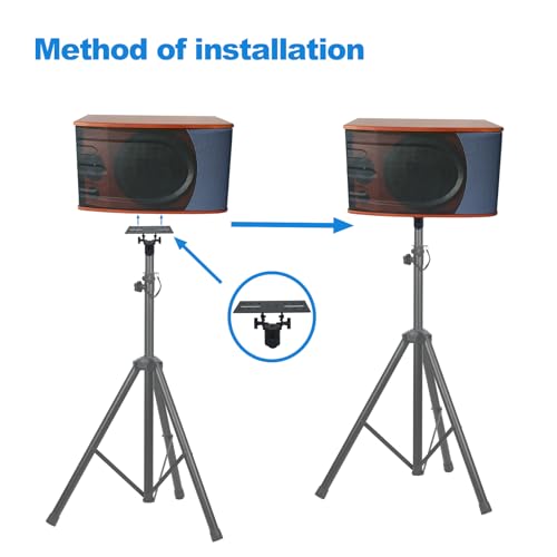 Speaker Stand Adapter, Adjustable Angle，Holds up to 110lbs,2 Packs | Adjustable All Metal 35mm Speaker Adapter Top Cap,Suitable for Stage and Event Setup,HD-12 , Black