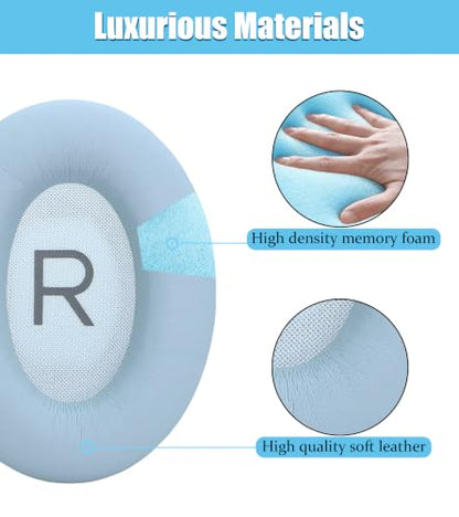 Replacement earpads Compatible with Bose QuietComfort 45 Headphones | Sapphire blue/high-density sound-isolating soft ear pads, protein leather material - color: sapphire blue