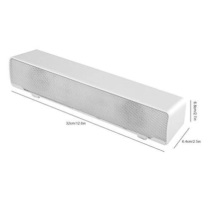 Soundbar,Professional Computer Speakers Multi-Function Stereo Surrounding Deep Bass Sound USB Wired Indoor Music Player Box 3.5mm Input for PC Cellphones (White)