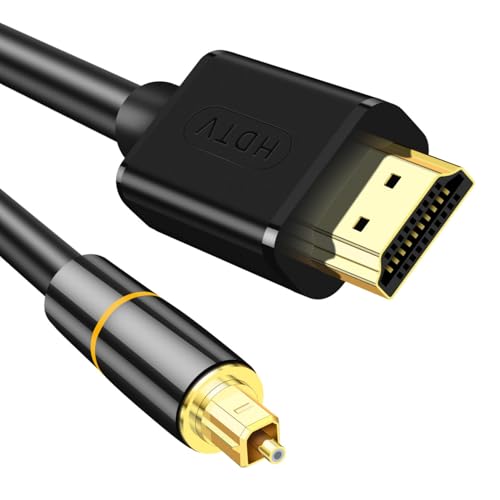 192kHz HDMI eARC to Optical Audio Adapter - 6.6FT,Not Support CEC - size: 6.6FT