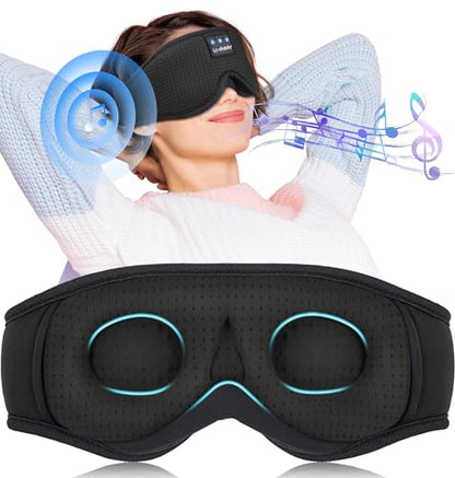 LC-dolida Sleep Mask with Bluetooth Headphones Bluetooth Sleep Mask Sleep Headphones,3D Eye Mask for Sleeping Mask Music Sleeping Headphones for Side Sleepers Meditation Gifts Gadgets for Men Women - color: Classical Black 3d