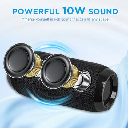 Bluetooth Speaker Wireless Portable Speaker, Mini Speaker Powerful Crystal Clear Sound Ipx4 Waterproof Bluetooth 5.0 TWS Paring Aux & Tf-Card Input for Home Party Beach Outdoor