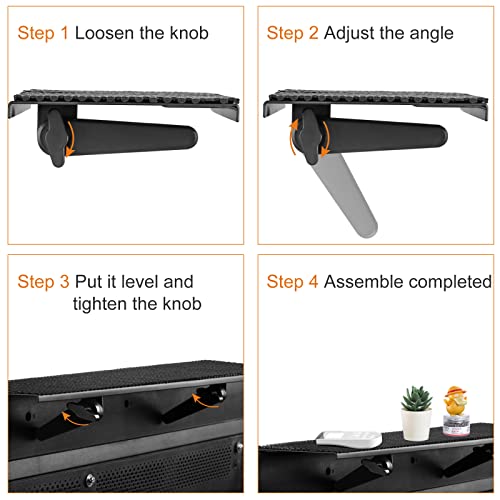 No Drill TV Top Shelf 16.7 inch Wide Monitor Top Mounting Bracket Platform Holds Speaker, AV Receiver, Media Box, Game Console and More, CS106XM - size: 16.7 inch