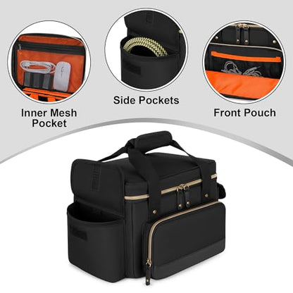 Damero DJ Cable File Bag with Detachable Dividers and Shoulder Strap | Small Gig Cable Bag for Cords, DJ Gear, Sound Instrument and Accessories