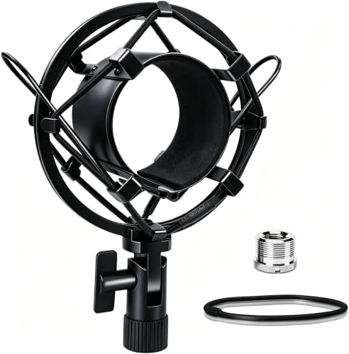 Universal Microphone Shock Mount, Mic Clip Holder for Diameter 47mm-53mm Mic Anti Vibration Adjustable High Isolation Shock Mount