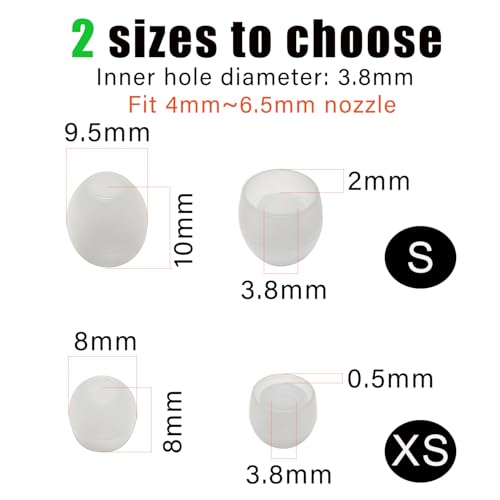 Extra Small Ear Tips for Small Ear Canals – Universal Replacement Tips | 8 Pairs (XS/S) Silicone Earbuds Tips, Noise Isolating, Transparent
