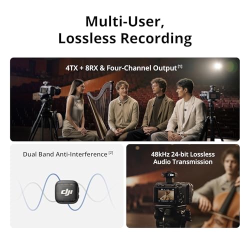 DJI Mic 3 Combo + Silicone Case + Interview Stick + Selfie Light | Wireless Microphone for iPhone/Camera/Android, Ultralight, Adaptive Gain Control, Dual Band Anti-Interference, 28h Use, Vlog