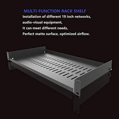 2 Pack 1U Vented Cantilever Server Rack Shelf 10" Depth | Disassembled Universal Rack Mount Trayfor 19-inch Network Cabinet or Equipment Rack (10V2PC) - size: 10V2PC