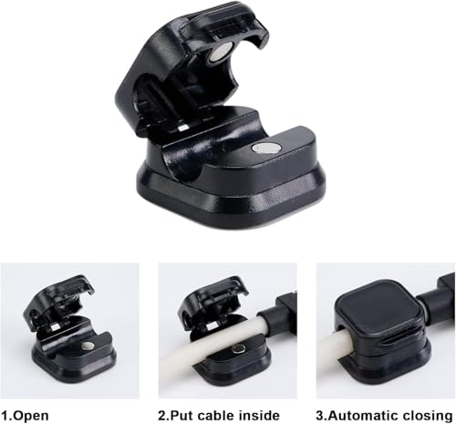 6PCS Reusable Magnetic Cord Clips - No Residue Adhesive Cable Management Organizer, Desk Wall Car Mount Wire Holder for Phone Charging Cables USB Cords Headphones