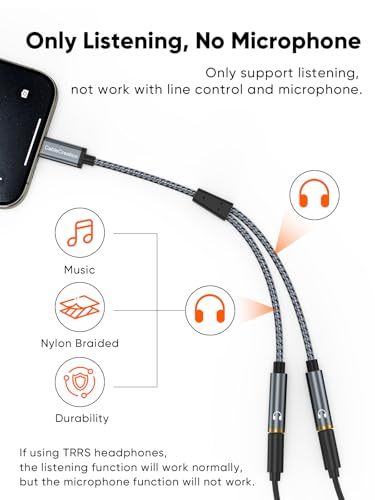 CableCreation USB C to Dual 3.5mm Female Headphone Splitter Adapter 1FT
