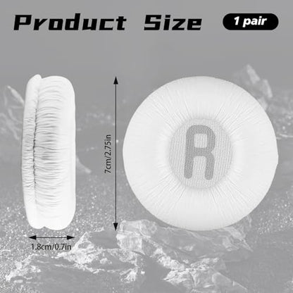 1 Pair Ear Pads Replacement, Earpads Cushions for JBL Tune600 T500BT T450 T450BT JR300BT T510BT T520BT JR310BT Headphones (Not Suitable for Tune 600btnc) with Memory Foam, Soft Protein Leather - color: Headphone Pad - White