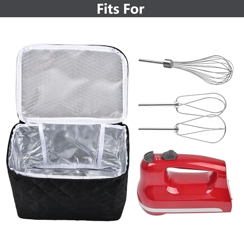 Digital Hand Mixer Carrying Bag for KitchenAid 5/6/ 7/9 Ultra Power Speed Hand Mixers, Portable Travel Storage Case Bag with Handle for Kitchen Aid Mixer Accessories (Box Only) (Black)