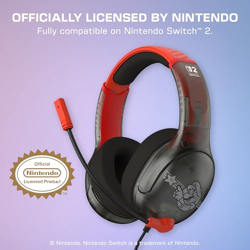 Turtle Beach Airlite Fit Wired Gaming Headset Mario Star, Nintendo Switch 2 | Also works with Nintendo Switch OLED, Flip-to-Mute Mic, Comfortable Ear Cushions, 40mm Speakers, Lightweight, Mario Star - color: Mario Star