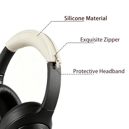 Earpads+Headband Covers for Sony Wh-1000XM3 Replacement Kit,Protein Leather Ear Pads Cushions and Silicone Zipper Headband for WH-1000XM3 Accessories(Champagne Gold) - color: Champagne Gold