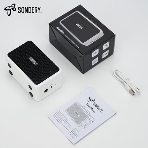 Sondery Portable Mini Guitar Amp,Rechargeable 5W Small Electric Amplifier | With Overdrive/Clean Effects and Bluetooth,Two Speakers,For Practice and Traveling,White - color: White
