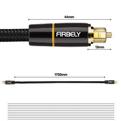 Digital Optical Audio Toslink Cable Male to Male- 24K Glod Plated Metal Connectors and Braided Jacket 10 feet - color: TM-015, size: 10 feet