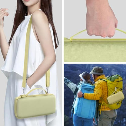co2CREA Hard and Silicone Case for Bose SoundLink Flex 2/1,Citrus Yellow | 2nd Gen Compatibility, Dual-Layer Protection, EVA Hard Shell, Silicone Cover, Adjustable Shoulder Strap, Aluminum Carabiner - color: Citrus Yellow Case