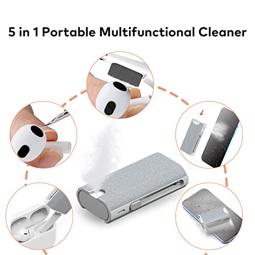 5-in-1 Electronic Cleaner kit- Portable Cleaning kit for Earbuds/Phone/Camera/Watch/Laptop,with Cleaning Pen and Spray Bottle,Multifunctional Cleaning Tool
