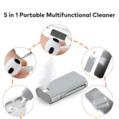 5-in-1 Electronic Cleaner kit- Portable Cleaning kit for Earbuds/Phone/Camera/Watch/Laptop,with Cleaning Pen and Spray Bottle,Multifunctional Cleaning Tool