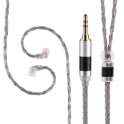 Linsoul Tripowin Zonie 16 Core SilverPlated IEM Cable, Recessed 2pin, 3.5mm - color: Grey