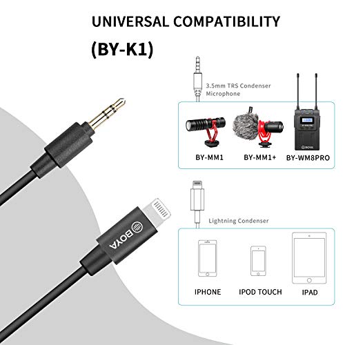 BOYA Dual Wireless Lavalier Microphone Smartphone, Dual-Channel System 2 Transmitter & 1 Receiver for DSLR Camera Recorder iPhone 11 X 8 7 6 Samsung YouTube Street Interview Facebook Livesteam Vblog