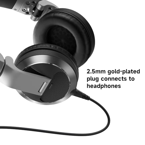 Replacement Audio Cable Compatible with Pioneer HDJ-X5 HDJ-X7 HDJ-S7 HDJ-CUE1 Headphones, Extendable Spring Coiled Cord with 3.5mm Stereo Plug & 6.3mm Adapter