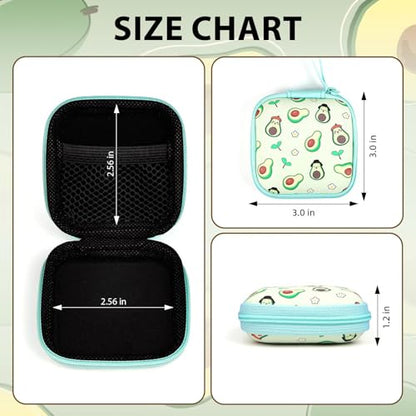 1 Pack Cute Earbud Case with Carabiner, Mini Hard Shell Carrying Pouch for Wired & Wireless Earphones, Small EVA Travel Organizer Box for Charging Cables, USB Flash Drives & Coins, Avocado - color: A1-Avocado