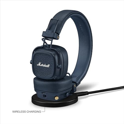 Marshall Major V Wireless On-Ear Bluetooth Headphones - 100+ Hr Playtime | Detachable Audio Cable | Microphone for Calls | Lightweight, Foldable Design for Travel - Midnight Blue - color: Midnight Blue