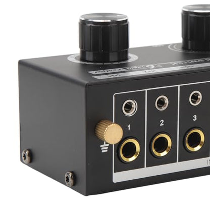 6 Input 1 Output Audio Switcher 6 in 1 Out Audio Selector Signal Selector No Power Required Gold Plated Metal 3.5mm .5mm Interfaces with Knob Switching for Phone Co