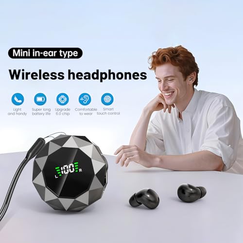 Smallest Invisible Mini Earbuds Wireless Bluetooth Headset, Low Profile Micro Tiny Discreet Hidden Earbudsfor Work, Small Headphones, Invisible Sleep Earphones for Small Ear Canals (Khaki) - color: Khaki