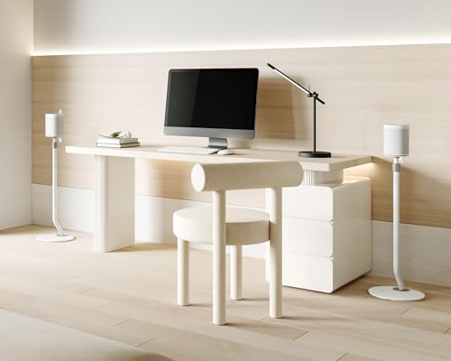 FITUEYES Universal Speaker Stand Pair, with Height Adjustable, White,1 Pair - color: White