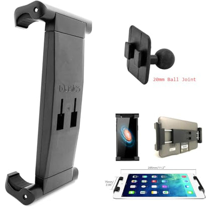 LycoGear Tablet Smartphone 5/8 Microphone Stand Mount, Pro Grade Mic Adapter, Anti-Slip Holder for Musicians Performers Studio Recording Compatible with iPad mini Air Pro Galaxy tab & iPhones