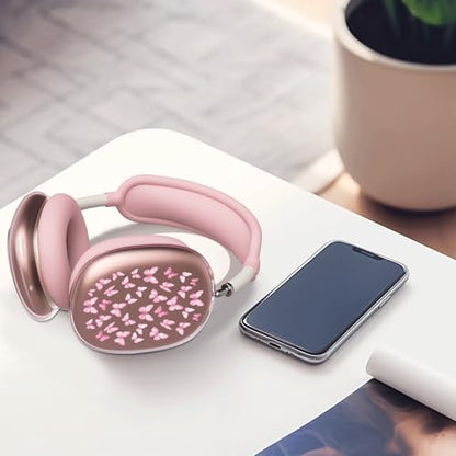 Cute Butterfly Clear Case for Airpods Max Headphones Kawaii Pink Girly Soft TPU Ear Cups Cover Anti-Scratch Silicone Ear Pad Protective Case Dreamy Headband Cover for Apple Airpods Max - color: Butterfly 10
