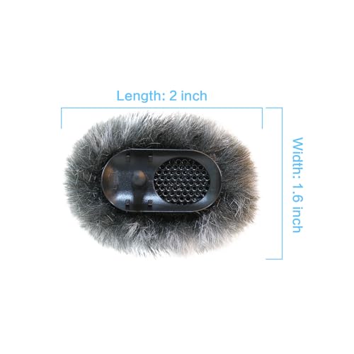 Microphone Windscreen Compatible with DJI MIC 2 (Not for DJI MIC 1) / OSMO POCKET Microphone Furry Wind Muff (2 Packs-Grey) - color: gray-2pcs
