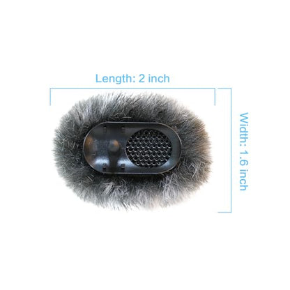 Microphone Windscreen Compatible with DJI MIC 2 (Not for DJI MIC 1) / OSMO POCKET Microphone Furry Wind Muff (2 Packs-Grey) - color: gray-2pcs