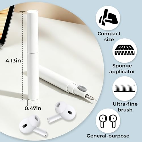 Earphone Cleaning Kit Phone Cleaner- Wireless Bluetooth Earphone Maintenance Brush, Charging Port Cleaner Earbud Cleaning Kit (Blue) - color: White