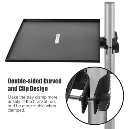 Heavy Duty Metal Square Tray, 11.8x11.8 | For Mobile TV Stand, For Tripod Speaker Stand - size: 11.8" x 11.8"