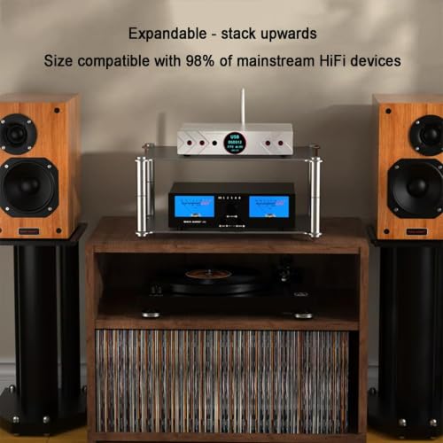 Aluminum HiFi Audio Component Rack, Vented Stackable Amplifier Stand, Expandable Storage for Turntable Dac Receiver, Home Theater Equipment Organizer A - size: A