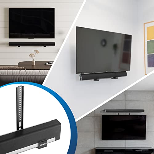 Mount-It! Soundbar Mount for TV and Wall Mounting | 2-in-1 Soundbar Bracket for Back of TV or Wall Mount Installation | Universal Base Fits All Soundbars