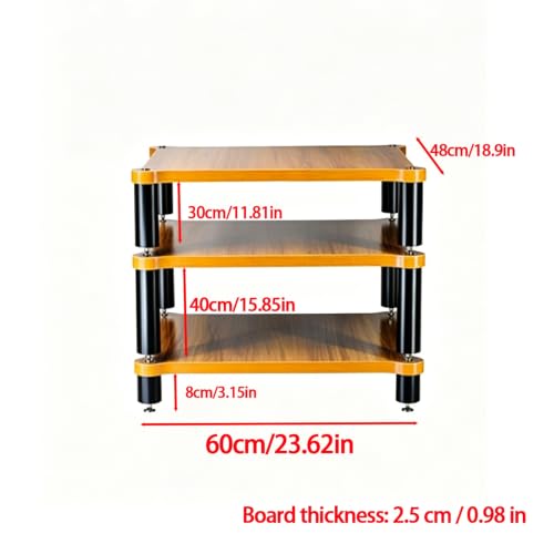 1/2/3/4 Tier Heavy Duty Audio Rack Stand, Modular Open Air HiFi Desktop with Shock-Absorbing Feet, Equipment Display Shelf for Recording Studio Living Room(3 Tier D) - size: 3 Tier D