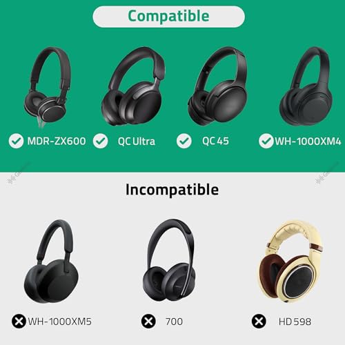 Geekria Headphones Pouch, Compatible with Sony WH-1000XM6, WH-1000XM4, Bose QC Ultra II, QC 45 and More, Universal Headset Pouch/Portable Travel Bag (Black PU)