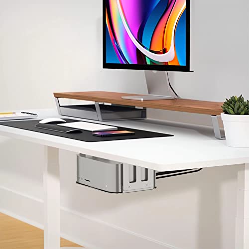 IFCASE Aluminum Under Desk Mount for Mac Studio M4 M3 M2 M1 Max, Ultra with Anti-Scratch Pad (Silver) - color: Silver