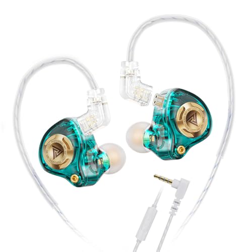 Qkz Ak6 Lucky in Ear Monitor, HiFi Wired Earbuds, Tunable Sound Wired Headphones Gaming Earbuds with 3-Level Adjusting Switch, Detachable Cable for Music Gaming Video Calling (Green) - color: Green